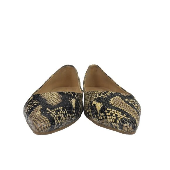 LUIZA BARCELOS Classic Python Embossed Pointed Toe Ballet Flats animal Print s 6 - Picture 5 of 13